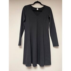 Old Navy Black Long Sleeve V Neck Fit and Flare Dress -‎ Women's Small